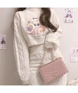 Bunny Heart Sweater Knit Crop Top Skirt Set | Women Kawaii Lolita Knit D... - €54,86 EUR