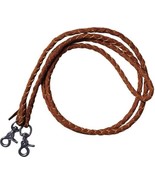 Western Saddle Horse 7&#39; Braided Leather Contest or Barrel Racing Rein - ... - $20.31+