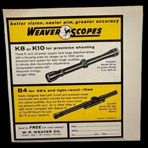 Weaver Scopes Vintage Print Ad 60s Hunting Shooting K8 K10 El Paso TX - $14.87