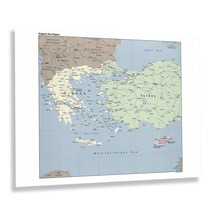 1952 Aegean Sea Region Mediterranean Sea Map Poster Wall Art Print - £31.86 GBP+