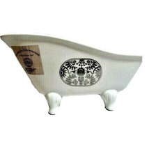 Mathilde Creations Claw Foot Tub Soap Dish White Vanity Trinket Holder S... - £15.22 GBP