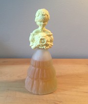 70s Avon Garden Girl yellow &amp; frosted glass woman cologne bottle (Sweet ... - £10.39 GBP