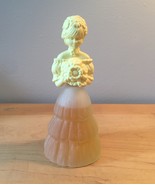 70s Avon Garden Girl yellow &amp; frosted glass woman cologne bottle (Sweet ... - £10.15 GBP