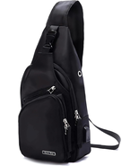 Men Women Sling Backpack Nylon Water Resistant Shoulder Chest Crossbody ... - €27,55 EUR