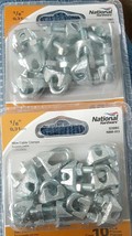 (qty 2) NATIONAL HARDWARE 3230BC ZINC PLATED 1/8&quot; WIRE CABLE CLAMPS 10 P... - $18.80