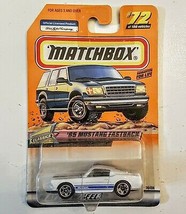 Matchbox Diecast Car 1965 Mustang Fastback White with Blue Stripes Serie... - $12.78