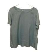 J.Jill Love Linen Blue Green Short Sleeve Top Shirt Womens Size XL Petite - $25.00