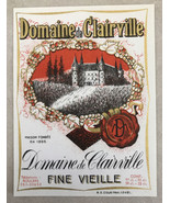 Vtg Domaine De Clairville Fine Vieille Maison Fondee Wine Label - £757.14 GBP