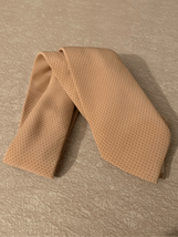 Vintage Paco Rabanne Silk Neck Tie-Cream/Brown Dotted-3”Wide x 56”L Pointed EUC - £5.61 GBP