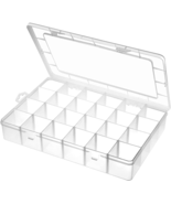 Gbivbe Large 24 Grids Plastic Organizer Box Adjustable Dividers,Clear St... - £19.98 GBP