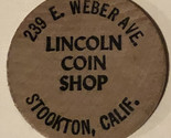 Vintage Lincoln Coin Shop Wooden Cent Stookton California 1971 - £4.65 GBP