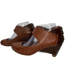 Leifsdottir Mary Jane Heels Wedge Zippered Brown Leather Women’s Shoes 3... - $36.65