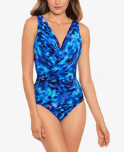 MIRACLESUIT One Piece Swimsuit Cloud Leopard Esmeralda Blue Size 8 $198 - NWT - £48.79 GBP
