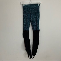 Lululemon Wunder Under High Rise Stirrup Leggings Mountain Peaks Black Forage 4 - £69.63 GBP