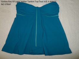 Gottex Ray Of Light&#39; Halter Tankini Top Teal SIZE 6-NWOT - £19.14 GBP
