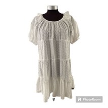 Matilda Jane Dress Size M White Eyelet Ruffles Tiered Knee Length 29643T... - $36.51