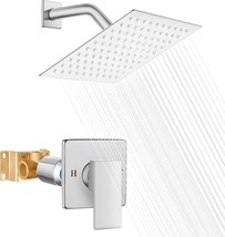 Shower Head And Handle Set Square Shower Faucet Set Bathroom, Polished C... - $61.92