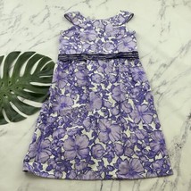 Vintage Louise Hedley Darlington Womens Sheath Dress Size L Purple White... - $25.73