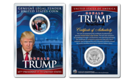 Donald J. Trump & Melania Inauguration Jfk Half Dollar Us Coin In Premium Holder - $10.35