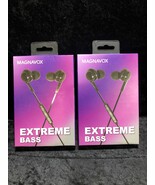 2 Pack Magnavox Extreme Bass In Ear Earbuds with Microphone Black - $92.92 MXN