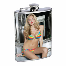Rock &amp; Roll Pin Up Girls D7 Flask 8oz Stainless Steel Hip Drinking Whiskey - £11.90 GBP