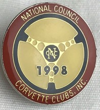 Corvette Club 1998 National Council Pin Gold Tone Enamel - £10.22 GBP