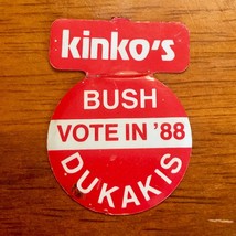 1988 Bush Dukakis Kinko&#39;s Election Button - $8.90