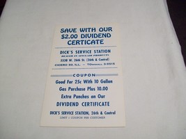 10 Vintage Cicero IL Dicks Service Station advertising flyer sheet Sincl... - $16.82