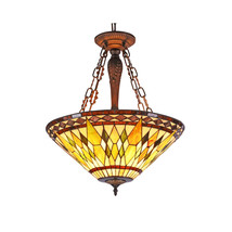 Chloe Lighting Aiken Tiffany-Style 3 Light Inverted Ceiling Pendant - 20... - $212.73