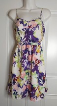 J. Crew Sleeveless Spaghetti Strap Multicolor Floral Lined Dress Size 00 - £14.42 GBP