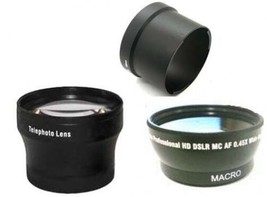 Wide + Tele Lens + Tube Adapter bundle for Kodak EasyShare Z710 ZD710 Z650 Z740 - £38.36 GBP