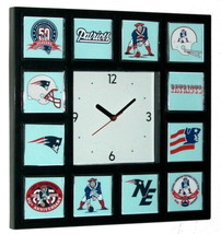 New England Patriots Helmet Logo History Clock with 12 pictures - $572.43 MXN