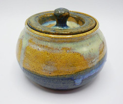 Handmade Modern Studio Pottery Lidded Jar Glazed - $34.64