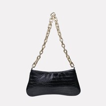  vintage metal chains crocodile pu leather personality all match crossbody shoulder bag thumb200