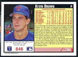 1991 Score #846 Kevin Brown Texas Rangers - £1.21 GBP