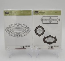 Stampin Up! Layered Labels Rubber Stamp Set Retired - Complete 127072 - £11.19 GBP