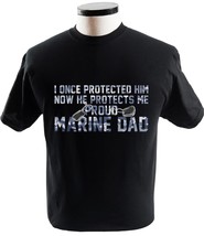 Mens Proud Marine Dad Of His Son Premium Fit Military T Shirt - £13.58 GBP+