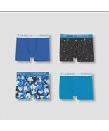 Hanes Boys&#39; 4pk Xtemp Tagless Boxer Brief Underwear Blue S (6-8) New! - £6.96 GBP