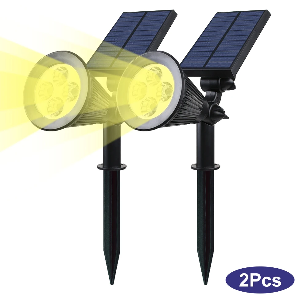 2Pcs RGB 4LED Outdoor Solar Lawn Spotlight Waterproof IP65 for scape Path Lamp W - £79.95 GBP