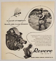 1946 Print Ad Revere Eight Movie Cameras Fly Fishing Couple Chicago,Illinois - £7.89 GBP