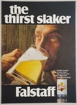 1968 Print Ad Falstaff Beer in Glass &amp; Can The Thirst Slaker - $16.81