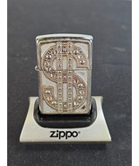 Iconic Zippo Iced Out Dollar/Money Sign Design Logo Refillable Flint Lig... - $14.80