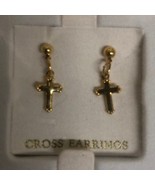 CROSS  14 KT Gold Overlay Pair Earrings   NEW - $8.59