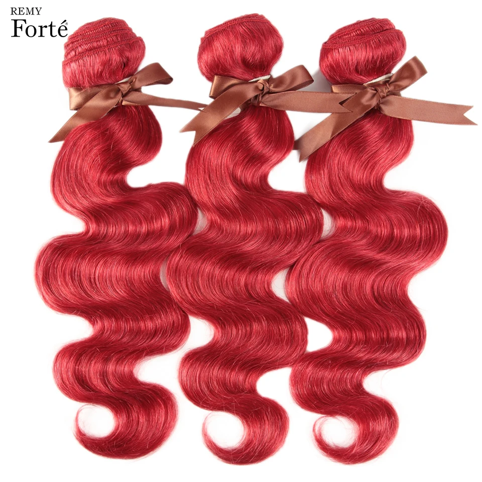 Remy Forte Brazilian Hair Weave Bundle Red Bundles Hair Extension Body Wave - $23.99+