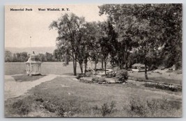 West Winfield View of The Park Rustic Bridge And Gazebos New York Postcard C39 - £23.80 GBP