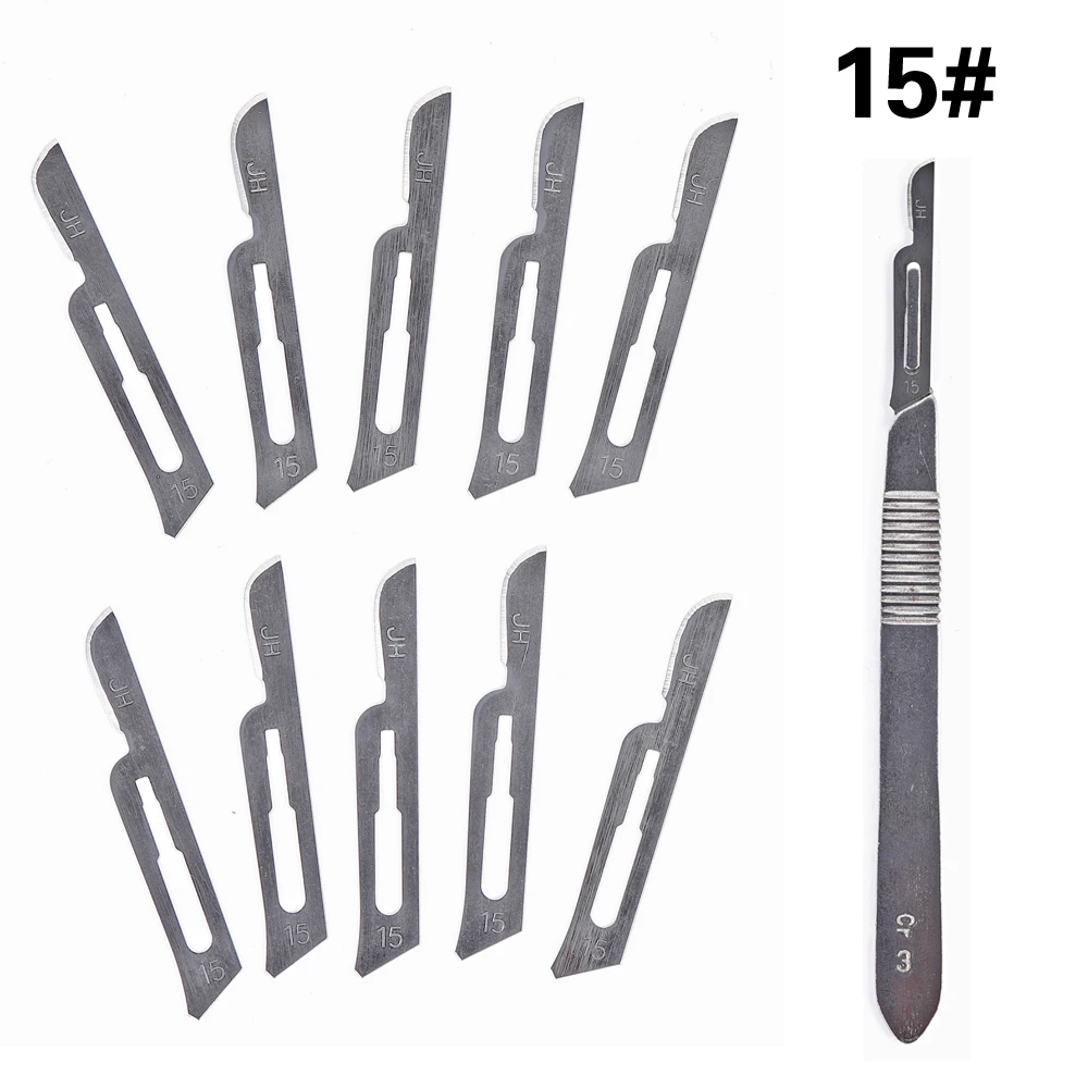 House Home 10Pcs Sculpting Blades with  1Pcs ScalA A 10# 11# 12# 15# Animal Surg - £20.08 GBP