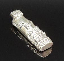 925 Sterling Silver - Vintage Linear Carved Jerusalem Scenery Pendant - PT20976 - £33.39 GBP