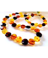 Natural Baltic Amber Necklace and Bracelet / Women / Amber Jewelry Set  - £64.89 GBP