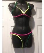 Women Juniors Bikini  Romwe 2 Piece Black Neon Large - $246.89 MXN