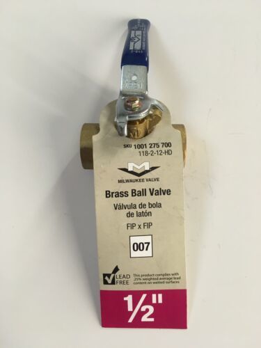 1/2” Shut-Off Valve ~ 1/2” FIP ~ Water-Air-Steam-Oil-Gas ~ 1/4 Turn Ball... - $19.37